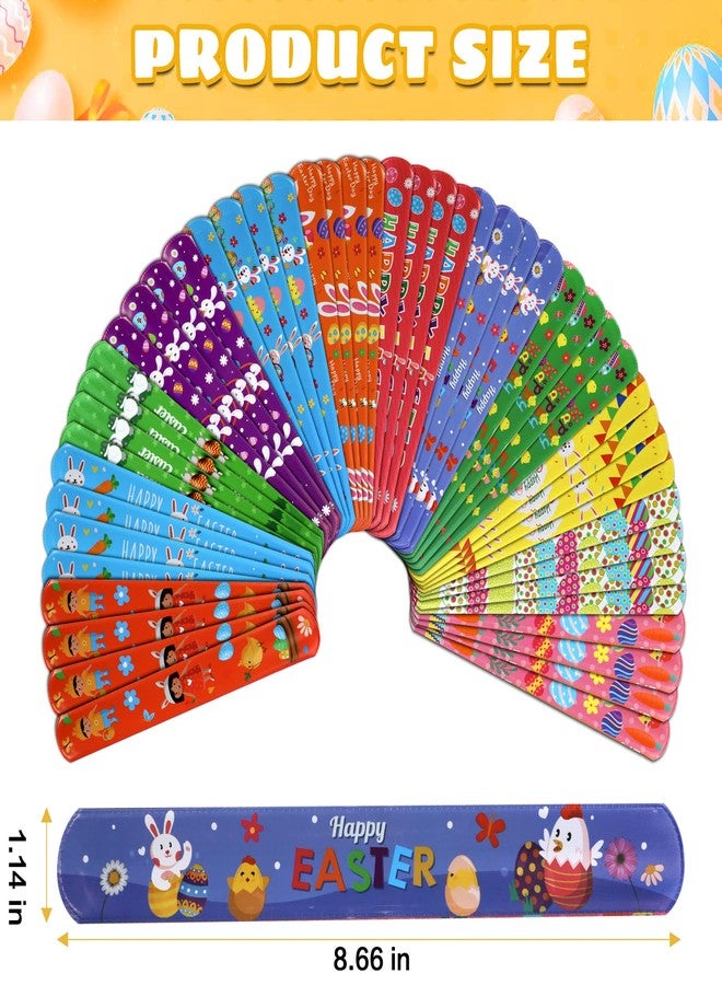 JDSTY 48 PCS Easter Slap Bracelets Toys for Kids Boys Girls Toddlers Easter Basket Stuffers Egg Fillers Gifts Party Favors - Image 2